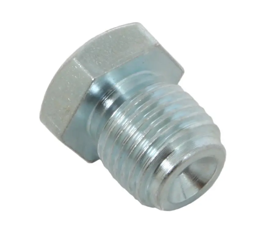 Brake Inverted Flare Plug, 1/2- 20 In. Male Thread, Steel, Zinc 1