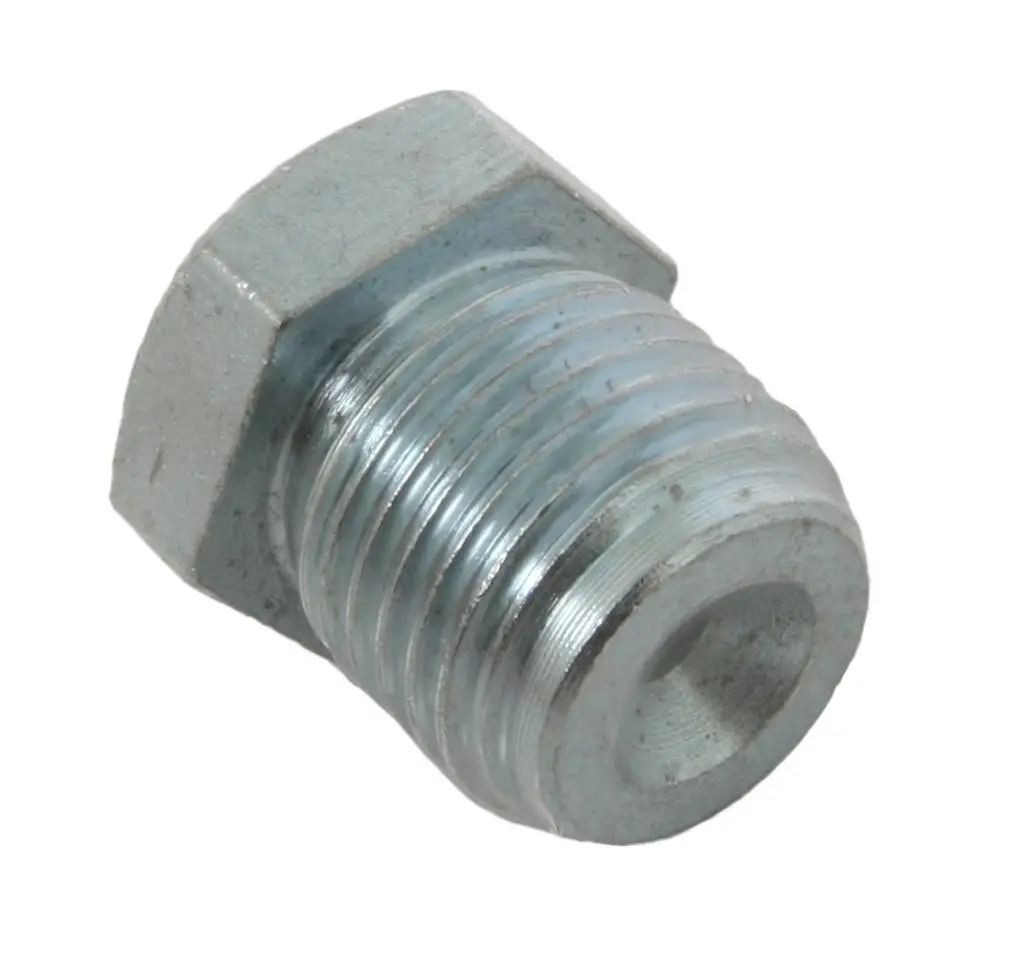 Brake Inverted Flare Plug, 9/16-18 In. Male Thread, Steel, Zinc 1