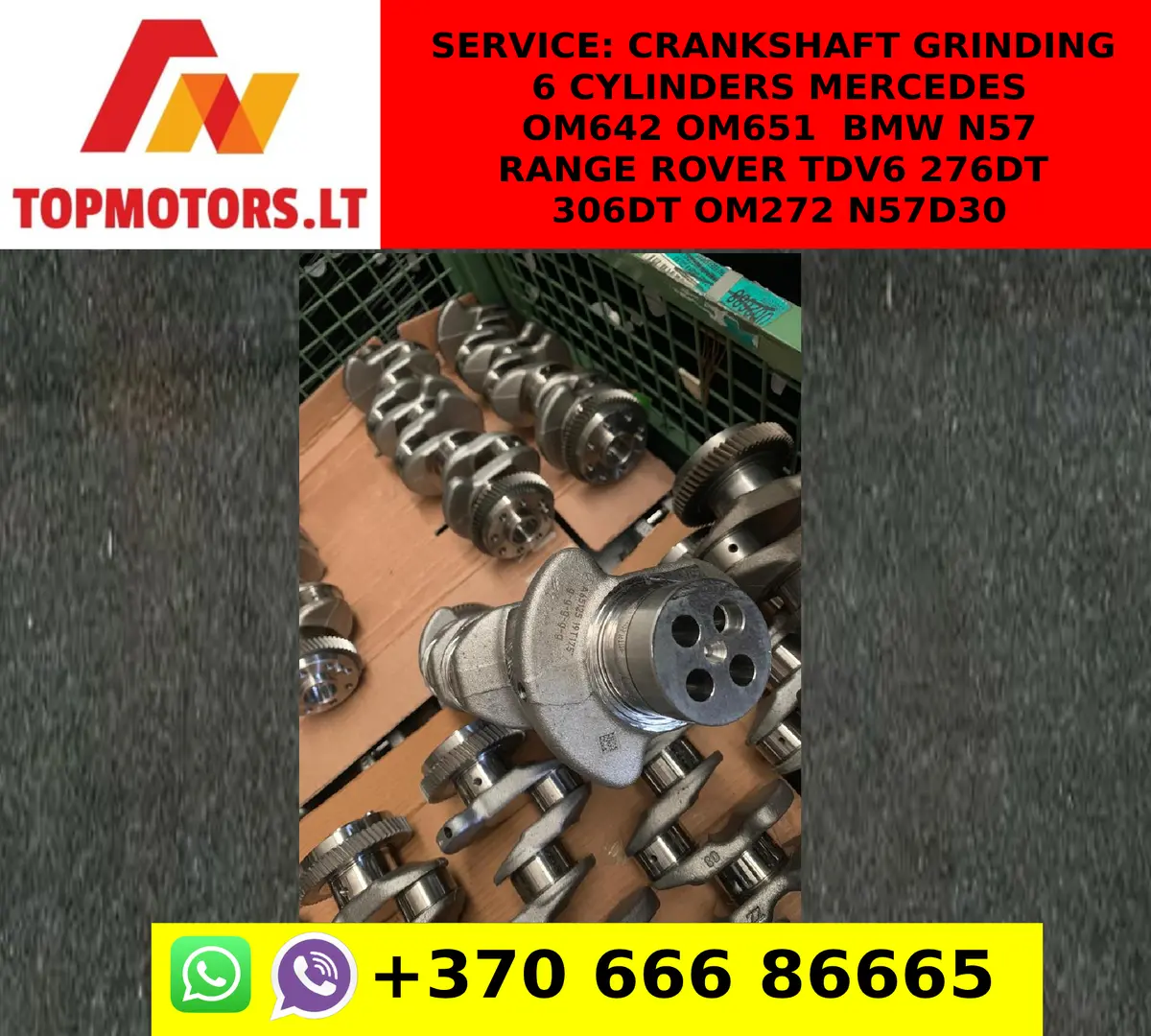 Service : Crankshaft Grinding 6 Cylinders Mercedes Om642 Om651 Bmw N57 Range Rover Tdv6 276Dt 306Dt Om272 N57d30 1