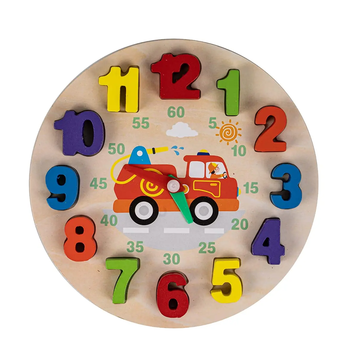 Wooden Teaching Clock Learning Time Kids Toys, Wooden Clock Toy Digital Numbers Color Shape Sorting Block, Preschool Learning Educational Baby Toys Block For Kids 3+ Years Boys Girls 1