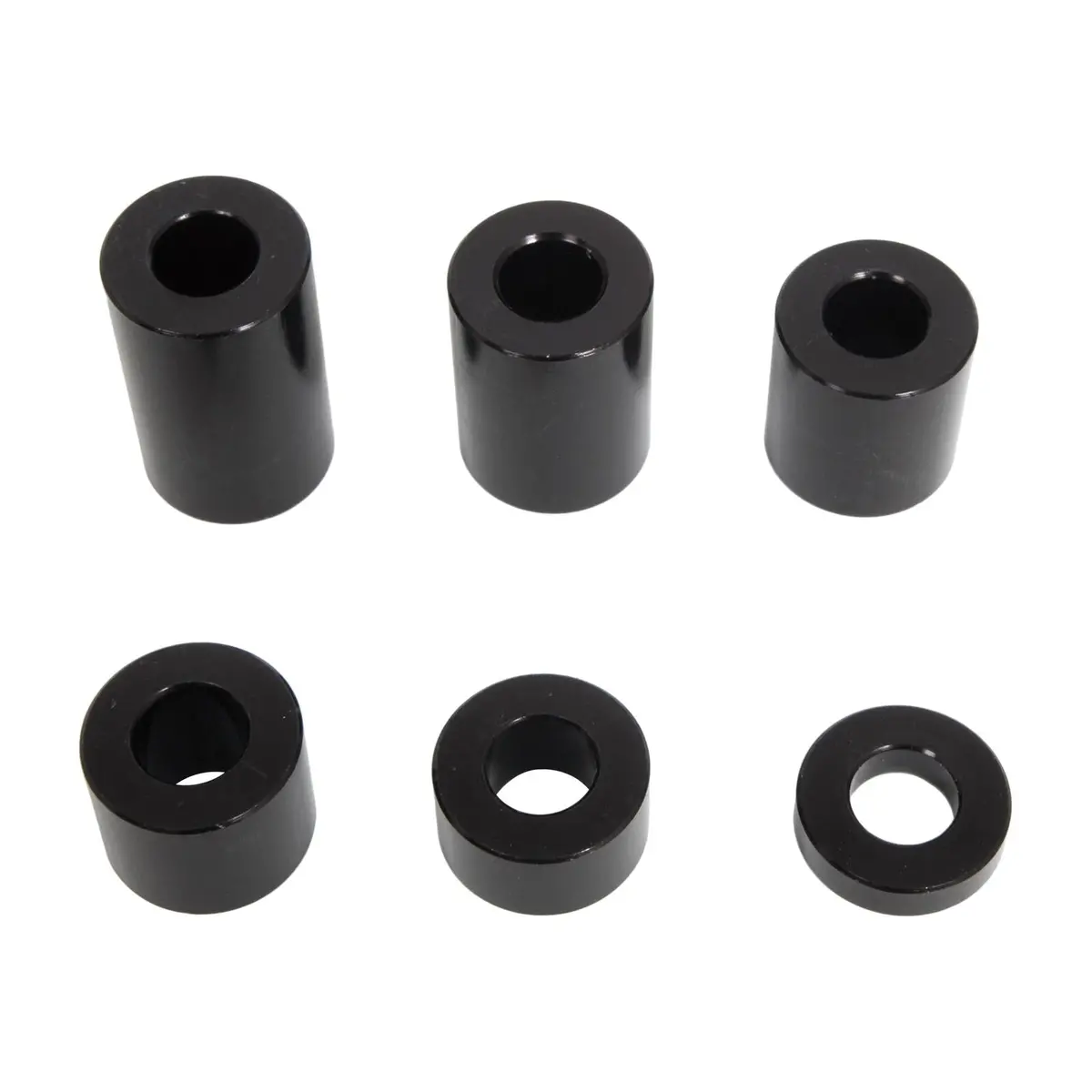 Spacers, Aluminum, Black 3/8 In.Id Diff Lengths 6 Pc Set 1