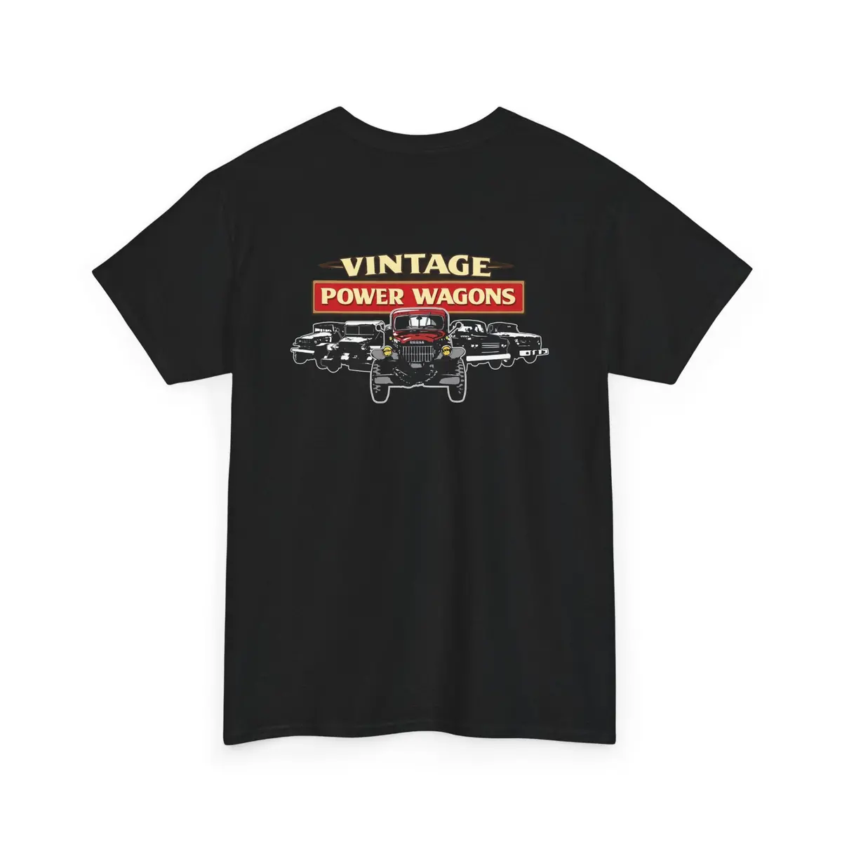 Vintage Power Wagons T-Shirt – Front: Vpw Logo - Back: Classic Vpw Lineup Heavy Cotton Tee 3