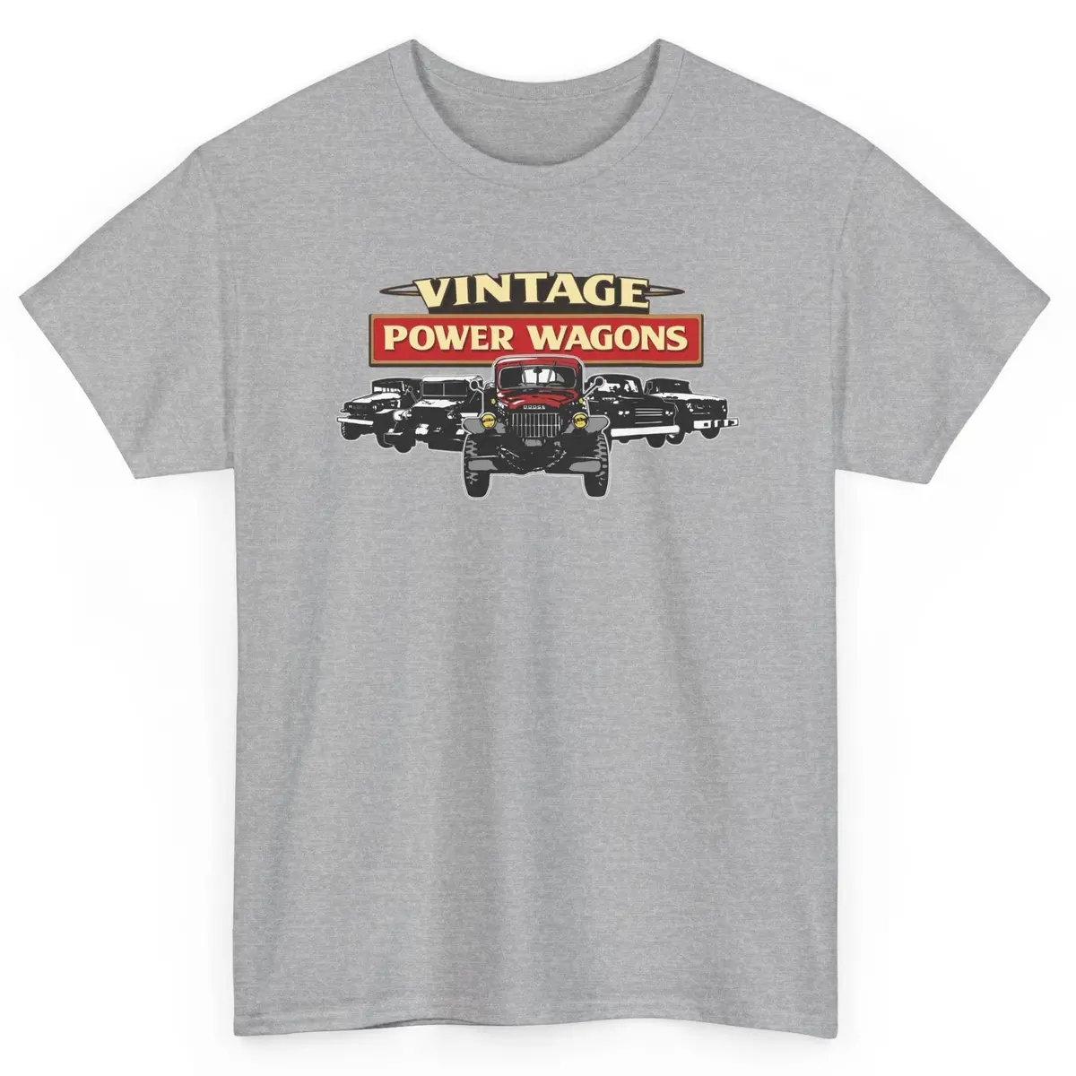 Vintage Power Wagons T-Shirt – Classic Vpw Lineup Heavy Cotton Tee 9