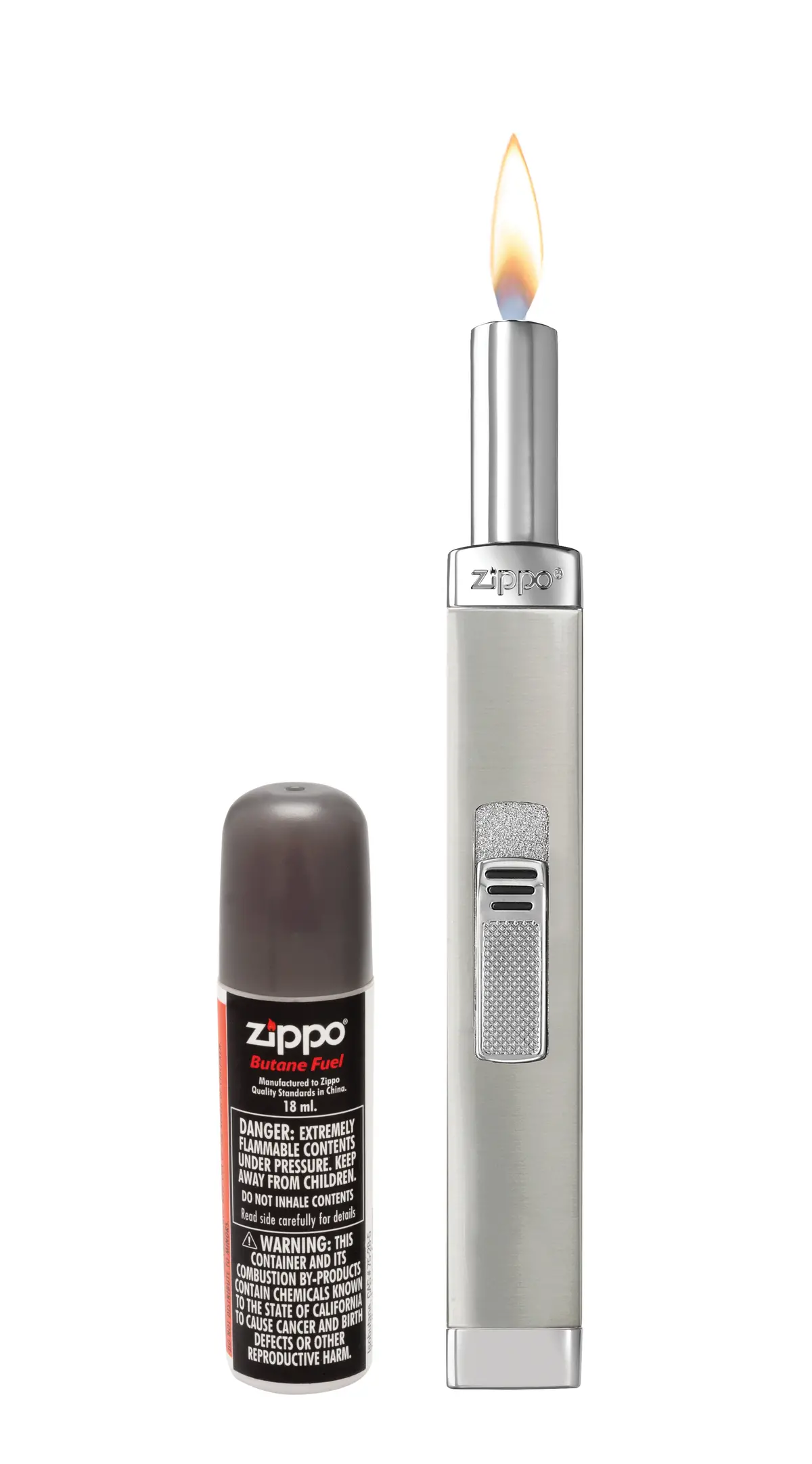 Chrome Candle Lighter With Butane Canister 1