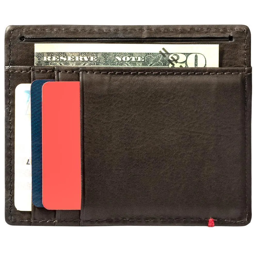 Mocha Leather Wallet- Cross Wings Metal Plate Design 2