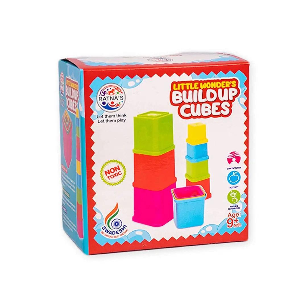 Ratna's Little Wonders Baby/Infants Plastic Stacking Nesting Build Up Cubes For Kids 9 Months Up 10 Pcs 1