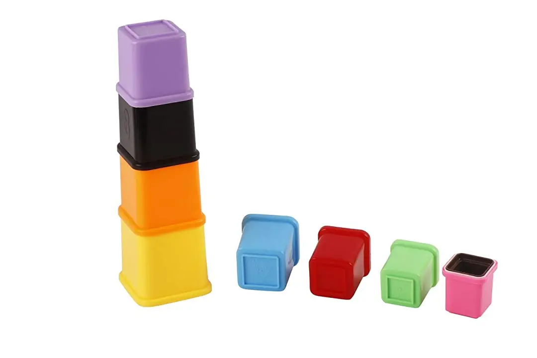 Ratna's Little Wonders Baby/Infants Plastic Stacking Nesting Build Up Cubes For Kids 9 Months Up 10 Pcs 2