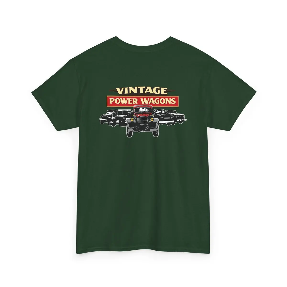 Vintage Power Wagons T-Shirt – Front: Vpw Logo - Back: Classic Vpw Lineup Heavy Cotton Tee 17
