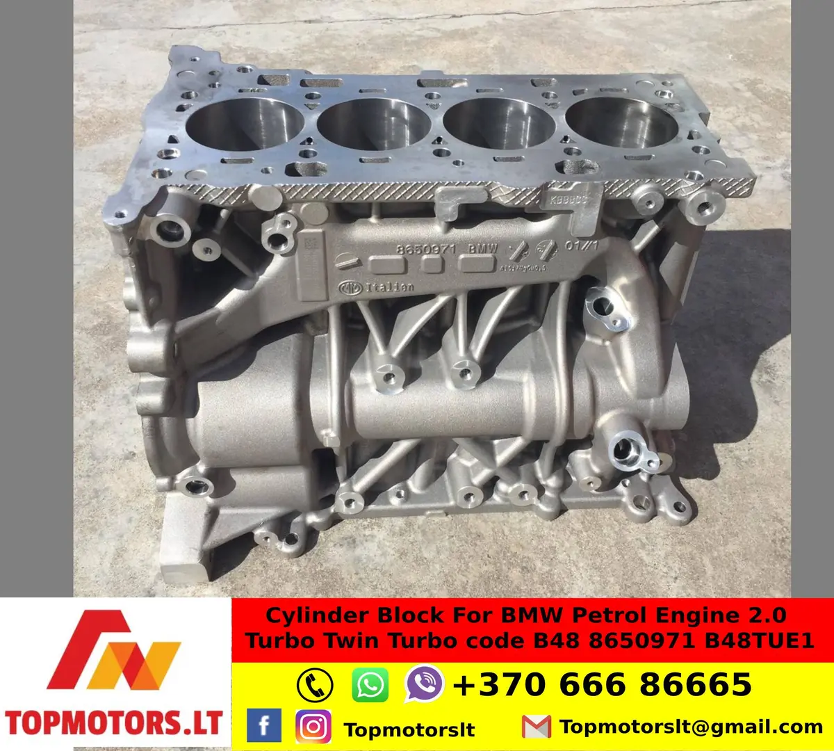 Cylinder Block For Bmw Petrol Engine 2.0 Turbo Twin Turbo Code B48 8650971 B48tue1 1