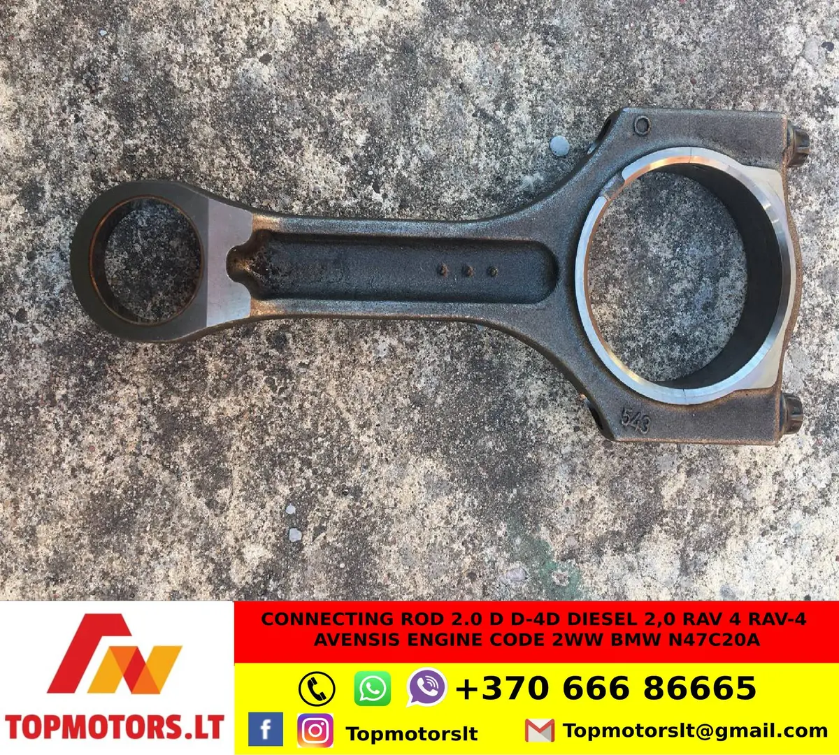 Connecting Rod 2.0 D D-4D Diesel 2,0 Rav 4 Rav-4 Avensis Engine Code 2Ww Bmw N47c20a 1