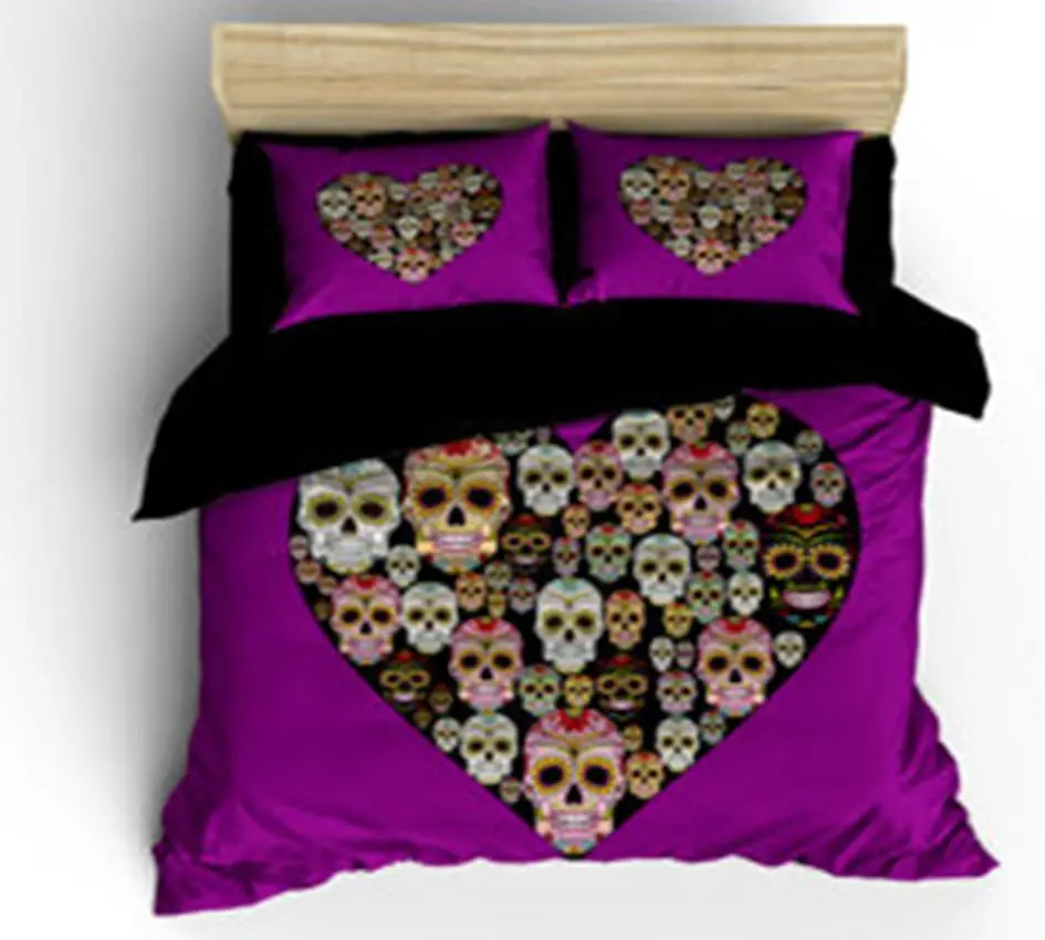 Heart-Shaped Skull Duvet Cover - Image 4