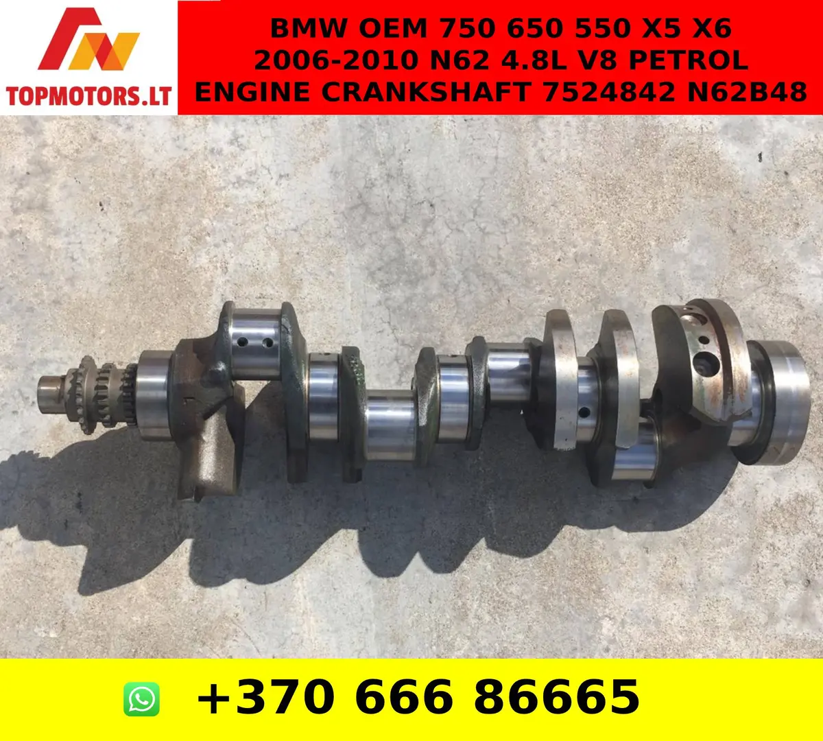 Bmw Oem 750 650 550 X5 X6 2006-2010 N62 4.8L V8 Petrol Engine Crankshaft 7524842 N62b48 1