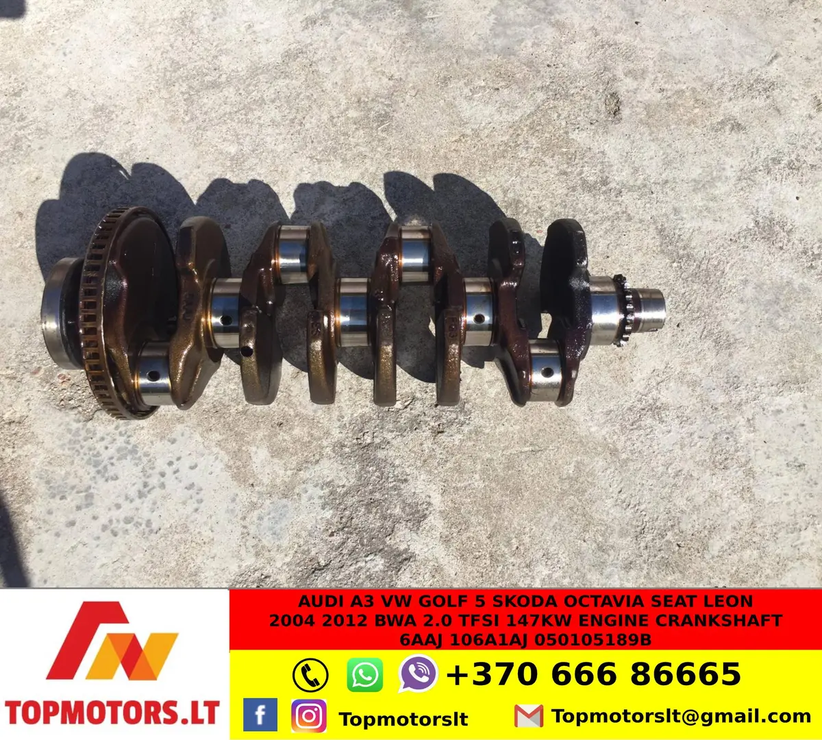 Audi A3 Vw Golf 5 Skoda Octavia Seat Leon 2004 2012 Bwa 2.0 Tfsi 147Kw Engine Crankshaft 6Aaj 106A1aj 050105189B 1