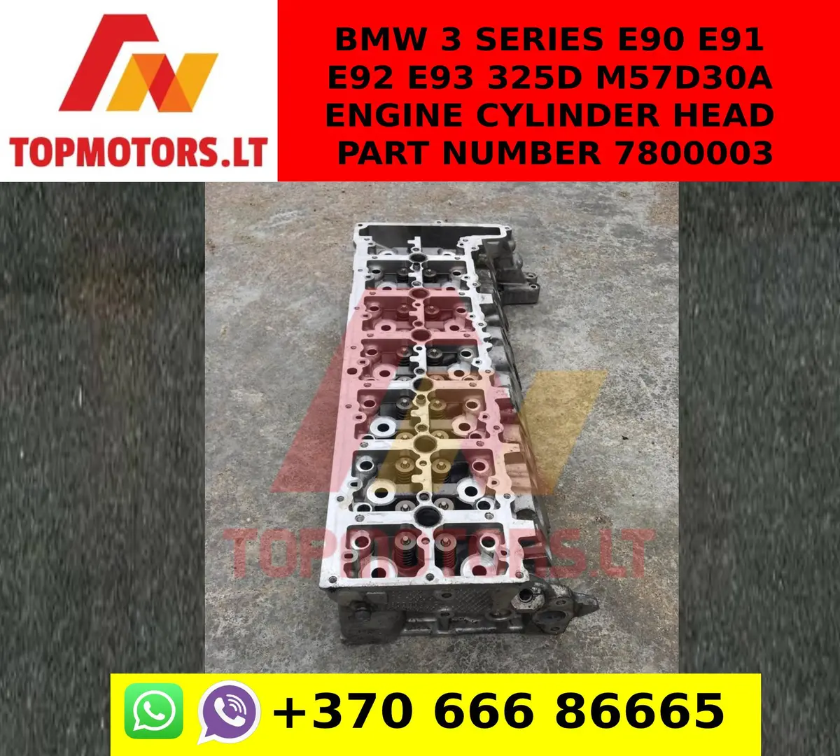 Bmw 3 Series E90 E91 E92 E93 325D M57d30a Engine Cylinder Head Part Number 7800003 1