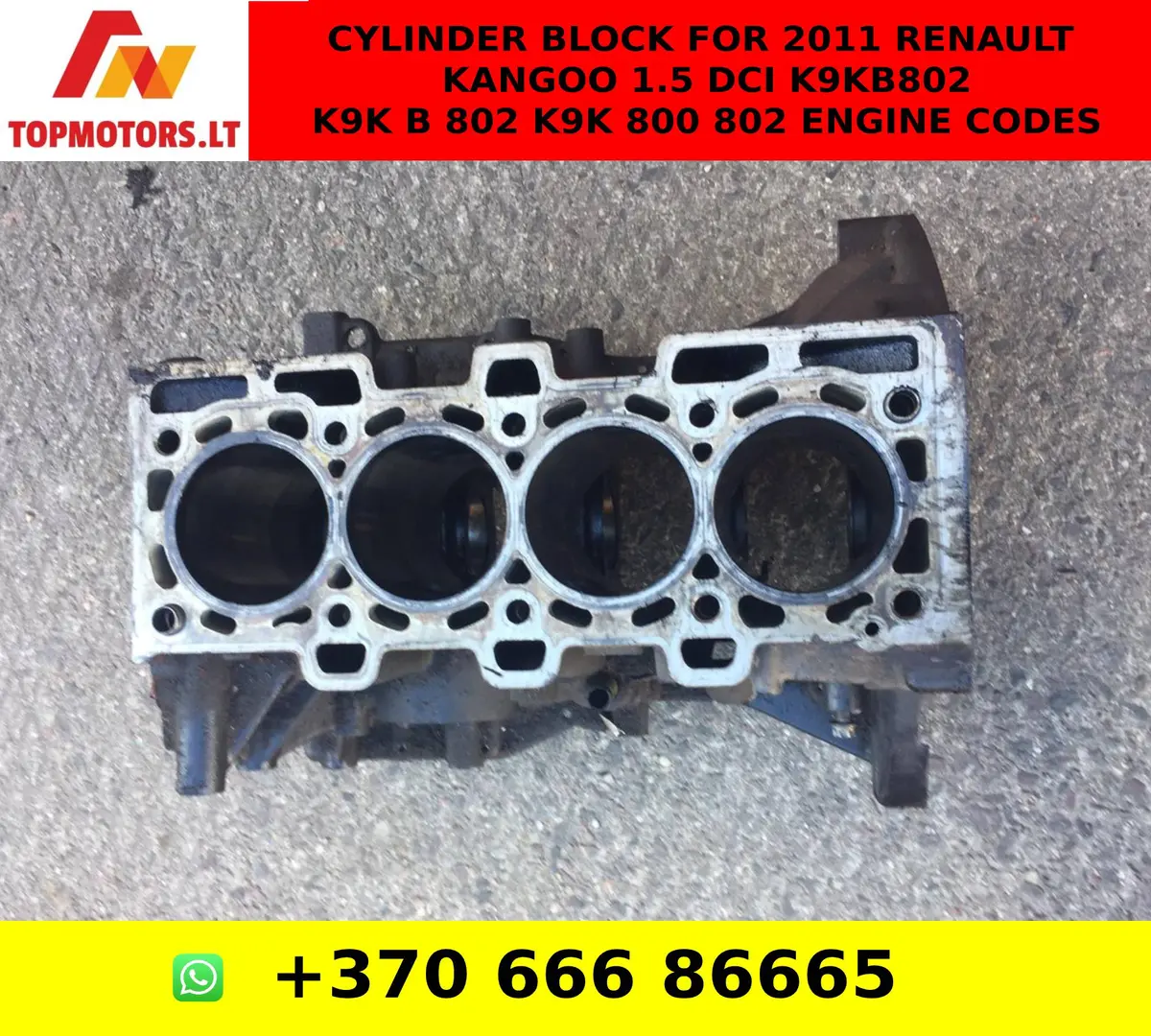 Cylinder Block For 2011 Renault Kangoo 1.5 Dci K9kb802 K9k B 802 K9k 800 802 Engine Codes 1