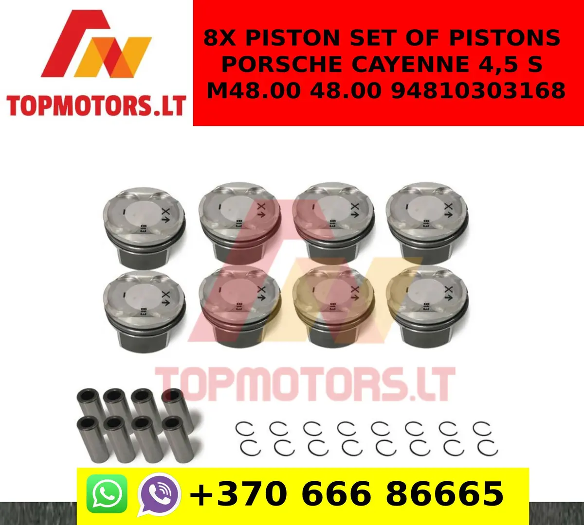 8X Piston Set Of Pistons Porsche Cayenne 4,5 S M48.00 48.00 94810303168 1