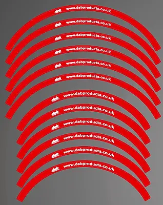 Dab Products Trials/Enduro Rim Sticker Set Red/White 1
