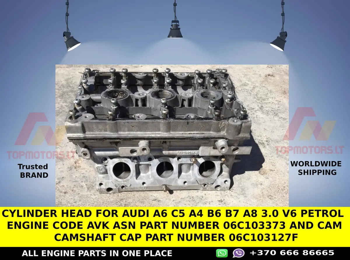 Cylinder Head For Audi A6 C5 A4 B6 B7 A8 3.0 V6 Petrol Engine Code Avk Asn Part Number 06C103373 And Cam Camshaft Cap Part Number  06C103127f 1