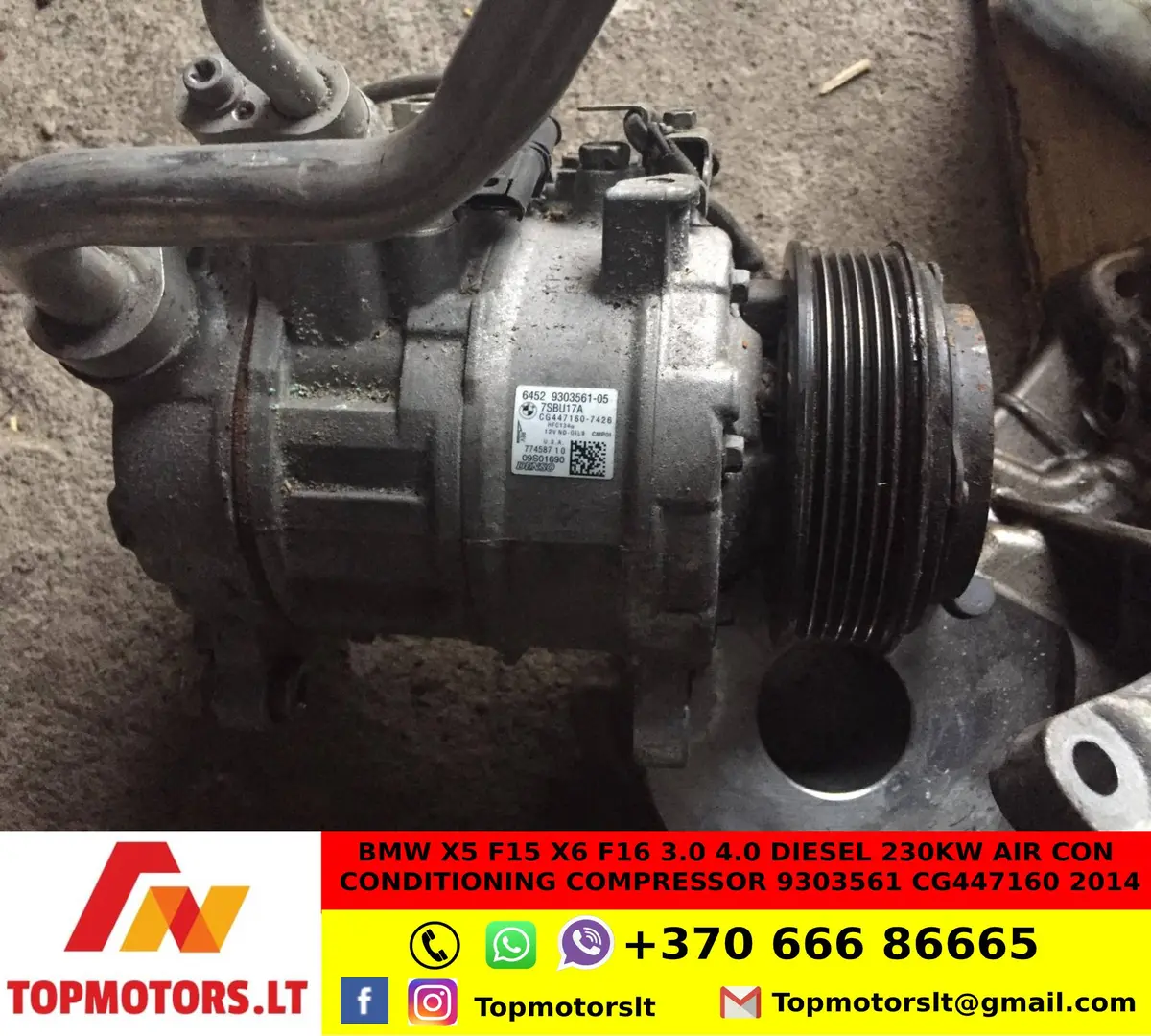 Bmw X5 F15 X6 F16 3.0 4.0 Diesel 230Kw Air Con Conditioning Compressor 9303561 Cg447160 2014 1