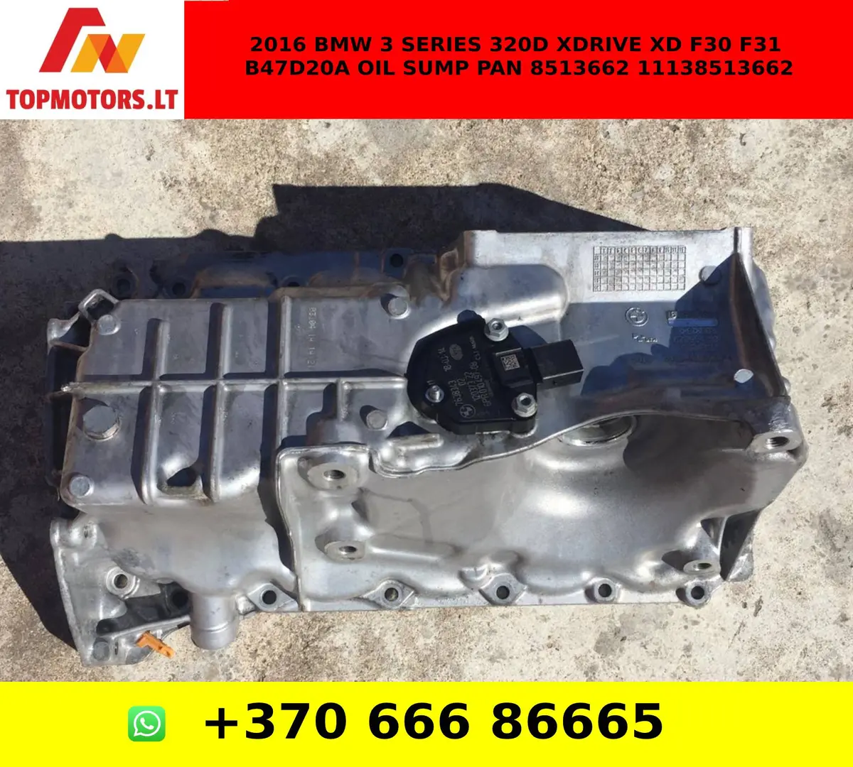 2016 Bmw 3 Series 320D Xdrive Xd F30 F31 B47d20a Oil Sump Pan 8513662 11138513662 1
