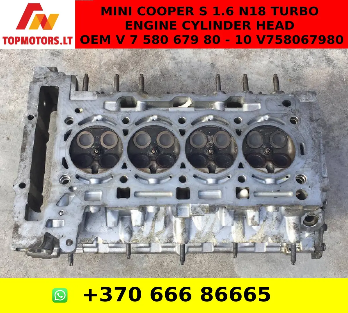 Mini Cooper S 1.6 N18 Turbo Engine Cylinder Head Oem V 7 580 679 80 - 10 V758067980 1