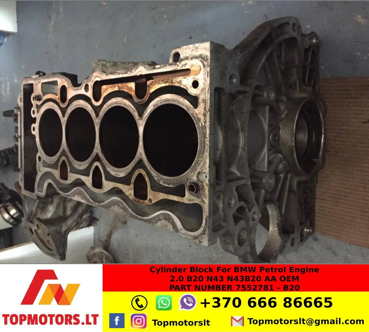Cylinder Block For Bmw - Petrol Engine 2 0 B20 N43 N43b20 Aa Oem Part Number 7552781   B20 1