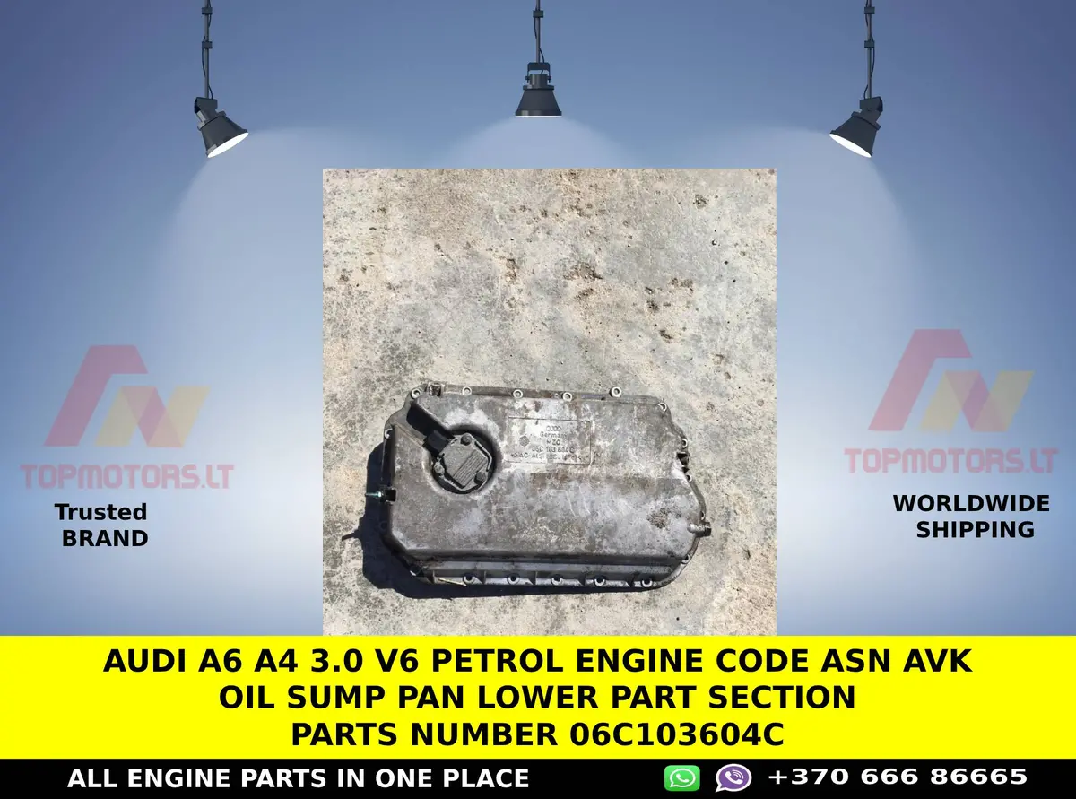 Audi A6 A4 3.0 V6 Petrol Engine Code Asn Avk Oil Sump Pan Lower Part Section Parts Number 06C103604c 1