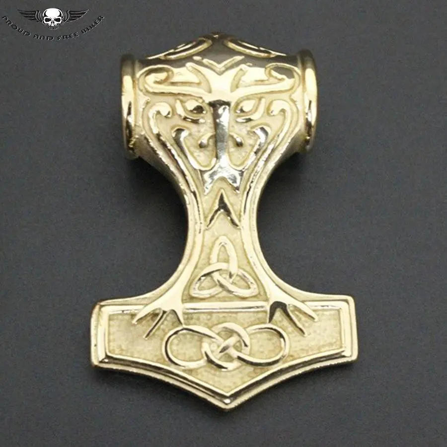 Gold Thor Hammer Pendant 2