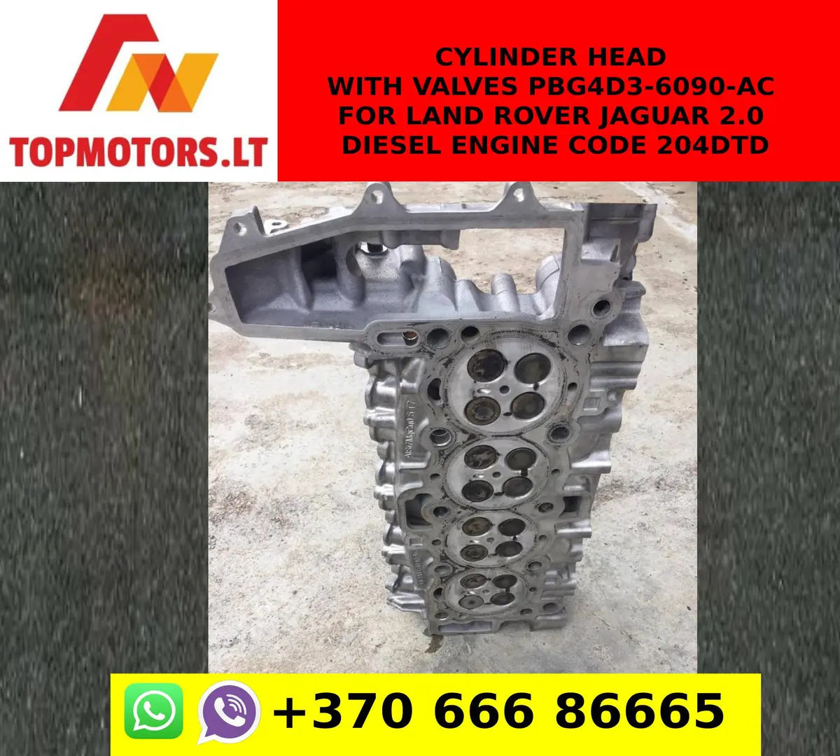 Cylinder Head With Valves Pbg4d3-6090-Ac For Land Rover Jaguar 2.0 Diesel Engine Code 204Dtd 1