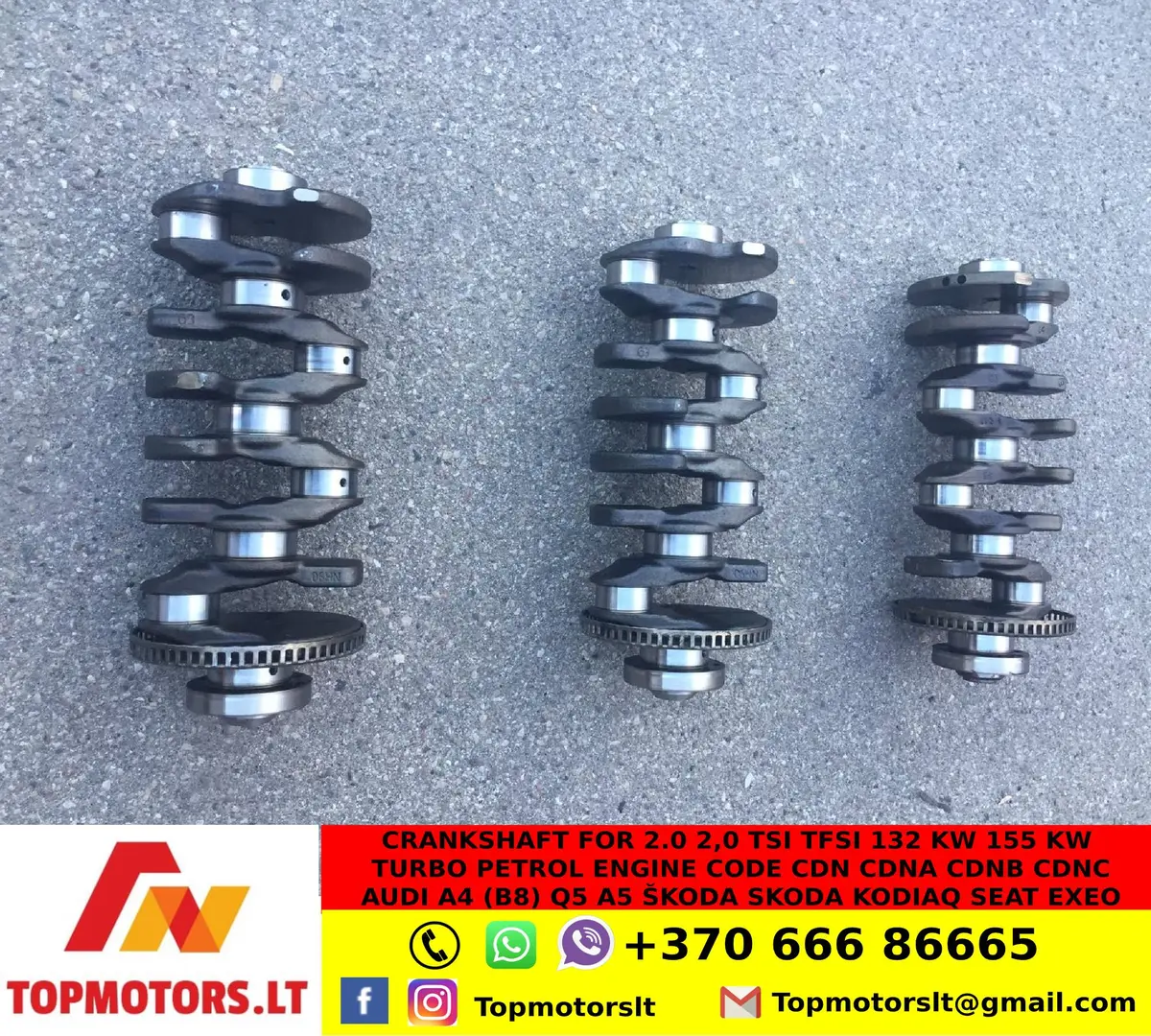 Crankshaft For 2.0 2,0 Tsi Tfsi 132 Kw 155 Kw Turbo Petrol Engine Code Cdn Cdna Cdnb Cdnc Audi A4 (B8) Q5 A5 Škoda Skoda Kodiaq Seat Exeo 1