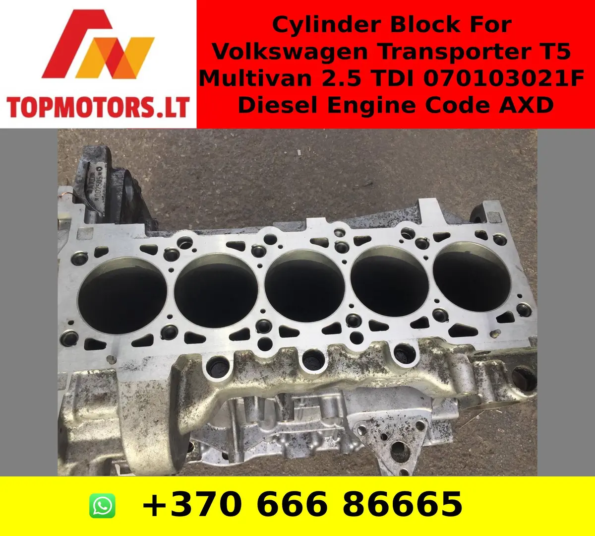 Cylinder Block For Volkswagen Transporter T5 Multivan 2.5 Tdi 070103021F Diesel Engine Code Axd 1