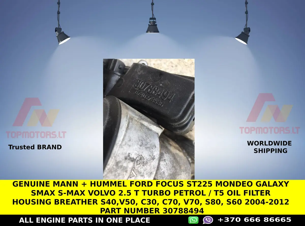 Genuine Mann + Hummel Ford Focus St225 Mondeo Galaxy Smax S-Max Volvo 2.5 T Turbo Petrol / T5 Oil Filter Housing Breather S40,V50, C30, C70, V70, S80, S60 2004-2012 Part Number 30788494 2