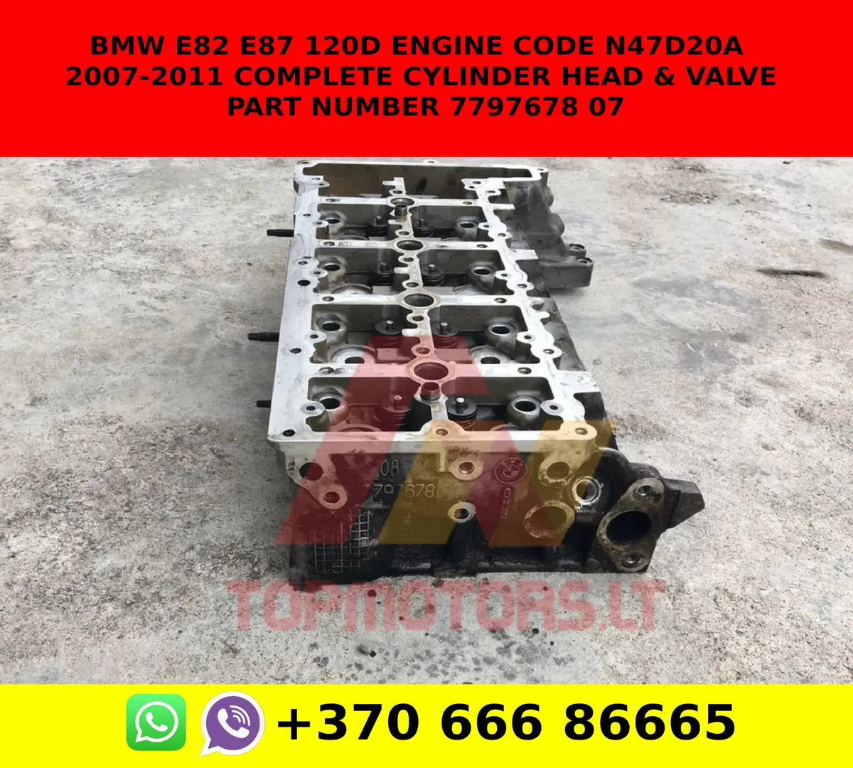 Bmw E82 E87 120D Engine Code N47d20a 2007-2011 Complete Cylinder Head & Valve Part Number 7797678 07 1