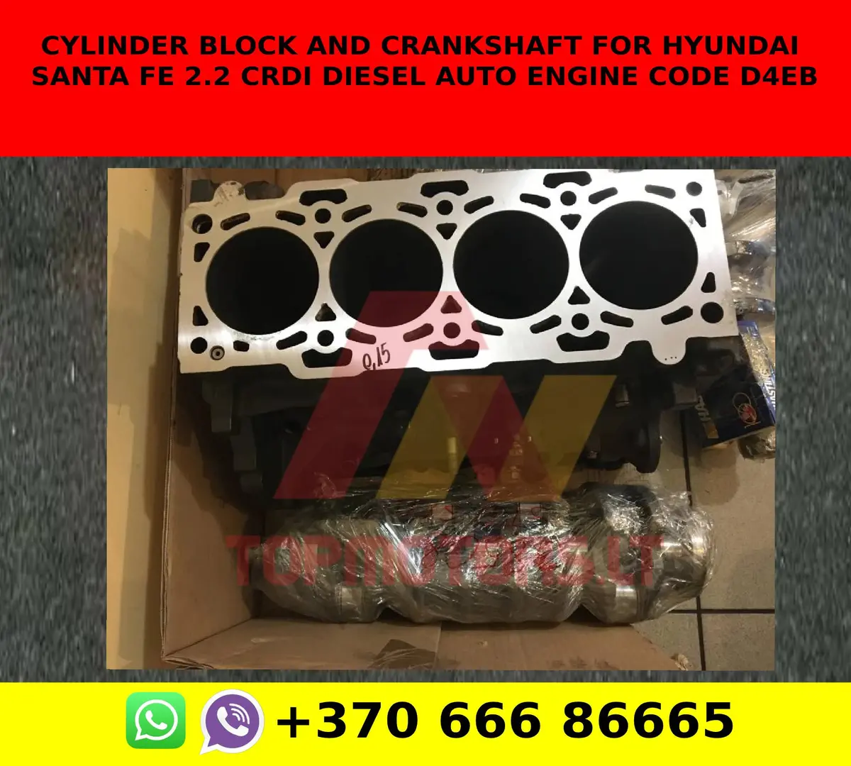Cylinder Block And Crankshaft For Hyundai Santa Fe 2.2 Crdi Diesel Auto Engine Code D4eb 1