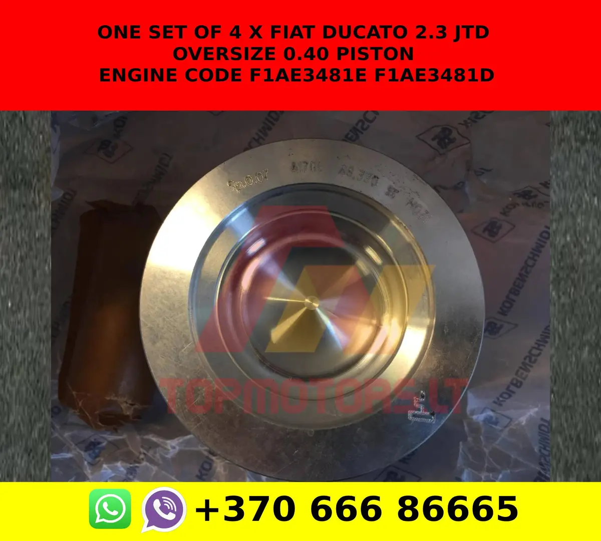 One Set Of 4 X Fiat Ducato 2.3 Jtd Oversize 0.40 Piston Engine Code F1ae3481e F1ae3481d 1