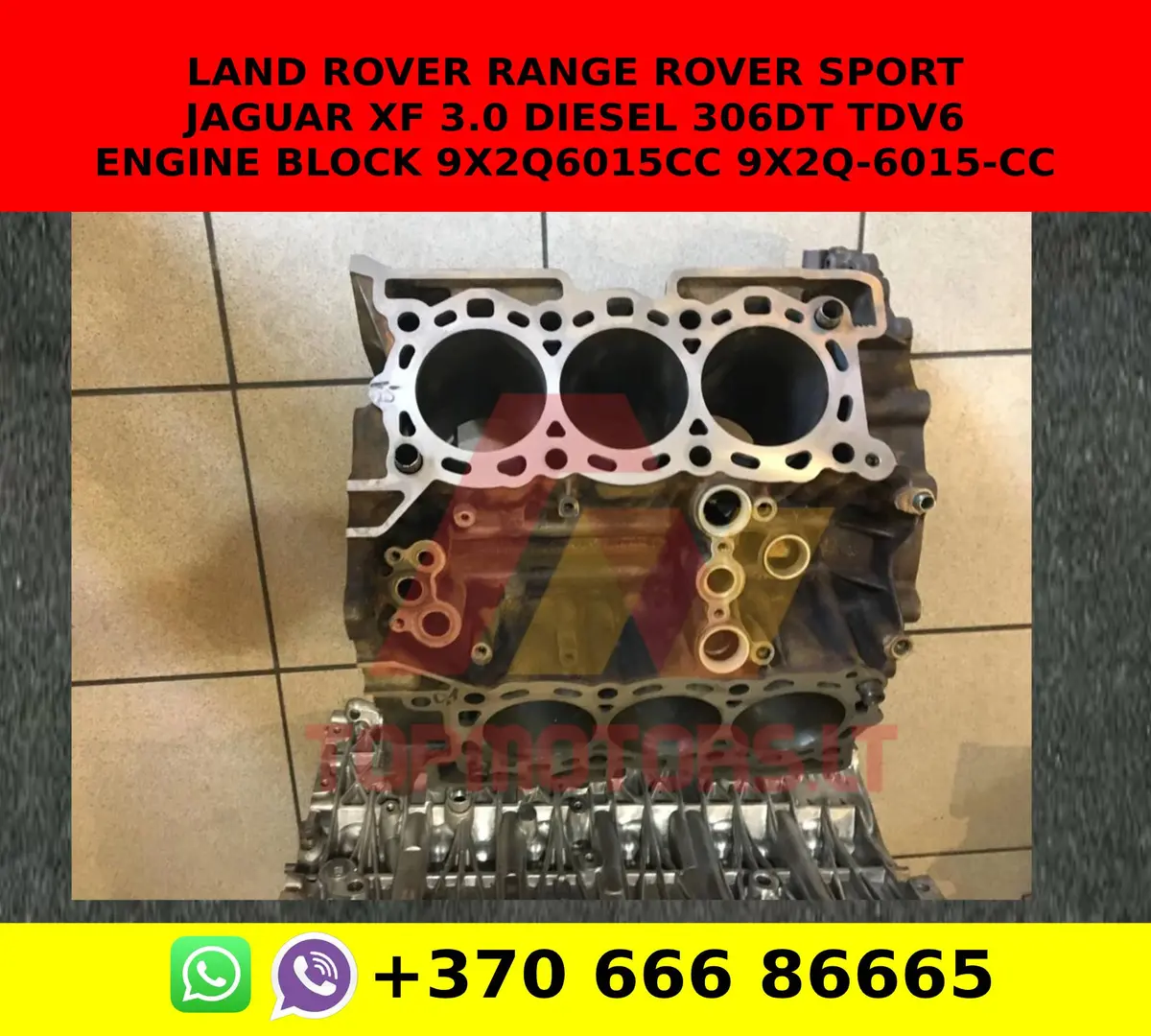 00 Land Rover Range Rover Sport Jaguar Xf 3.0 Diesel 306Dt Tdv6 Engine Block 9X2q6015cc 9X2q-6015-Cc 1