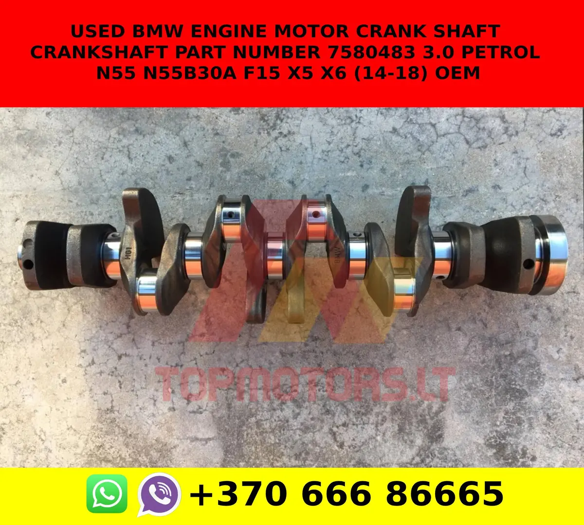 Used Bmw Engine Motor Crank Shaft Crankshaft Part Number 7580483 3.0 Petrol N55 N55b30a  F15 X5 X6 (14-18) Oem 1