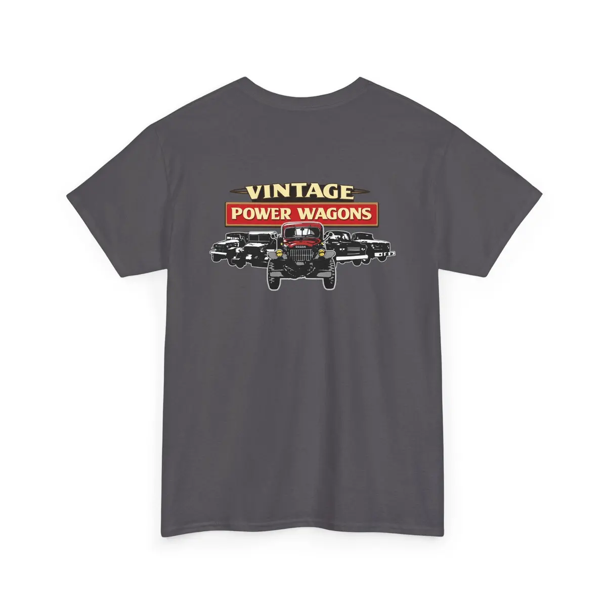 Vintage Power Wagons T-Shirt – Front: Vpw Logo - Back: Classic Vpw Lineup Heavy Cotton Tee 19