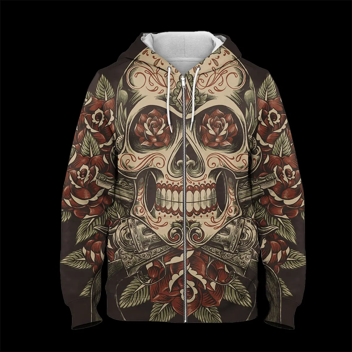Six-Shooter Sugar Skull Hoodie 2