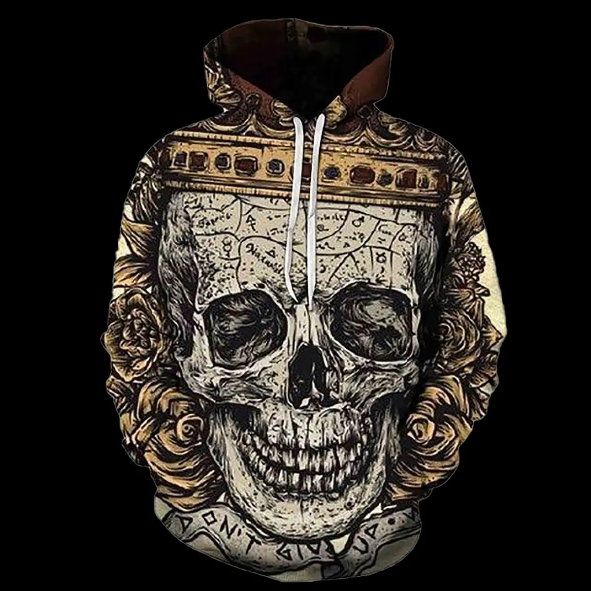 Baroque-Style Ornate Skull Hoodie