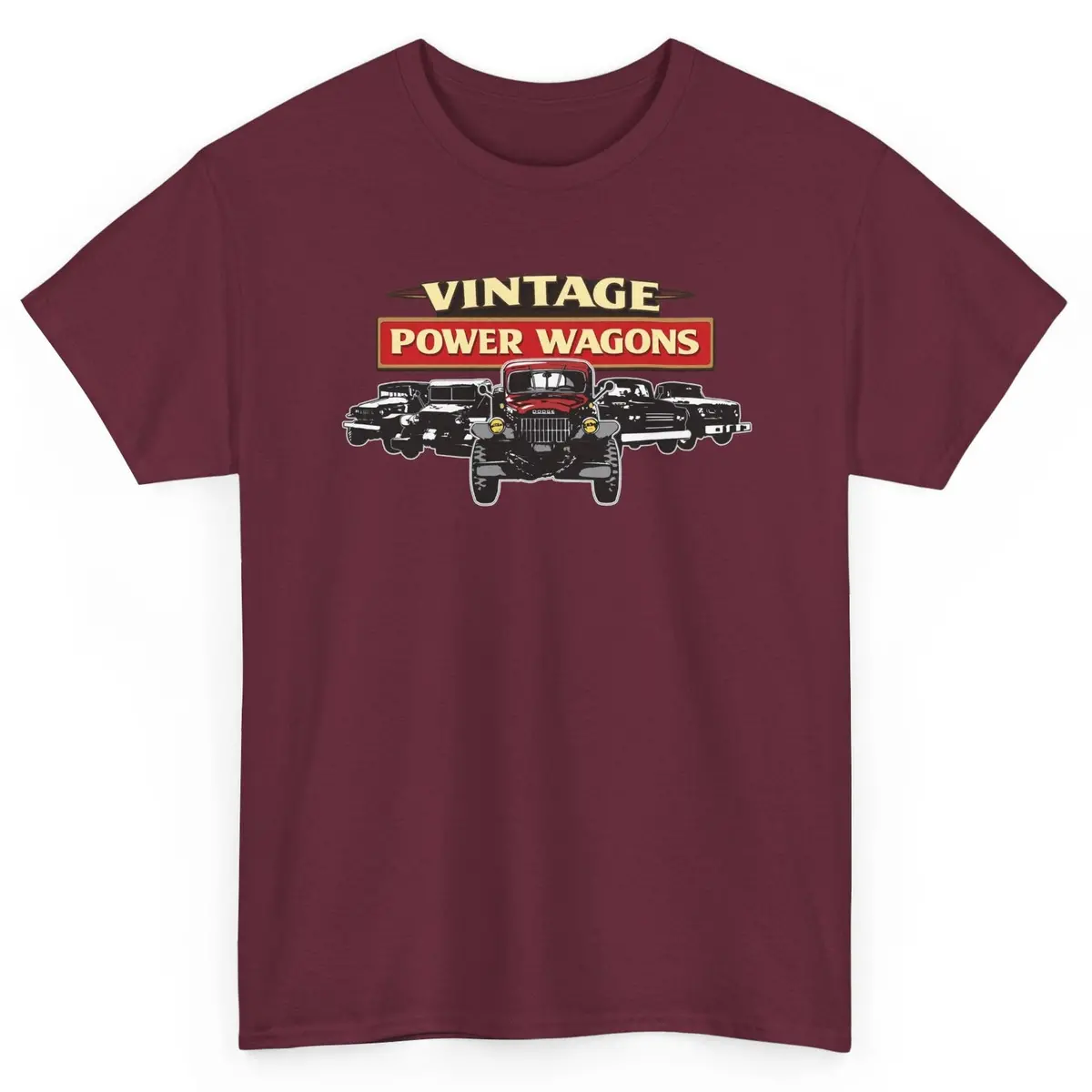 Vintage Power Wagons T-Shirt – Classic Vpw Lineup Heavy Cotton Tee 7