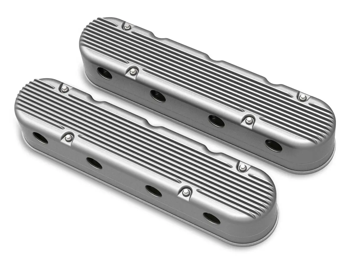 Holley 2 Piece Finned Ls Valve Covers - Hidden Coils 1