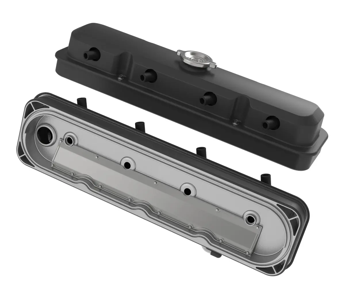 Pontiac Style 2-Piece Ls Valve Covers By Holley - Black 241-192 2
