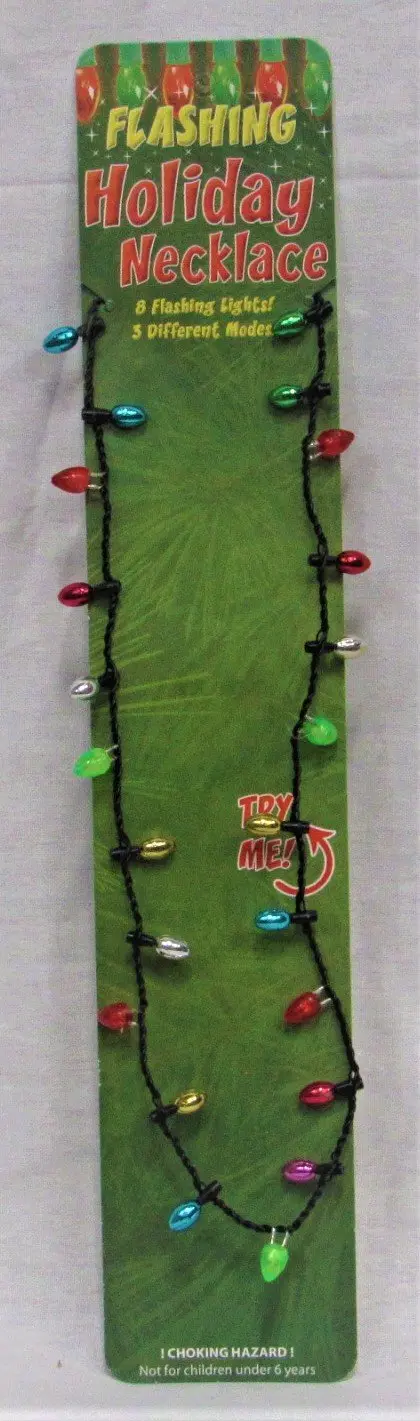 Light Up Christmas Holiday Led Light Bulb Flashing 30" Necklace (Sold By Piece Or Dozen) 2
