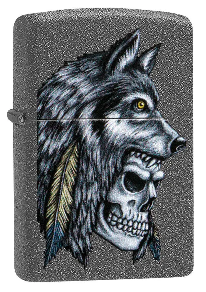 Wolf Skull Feather Design 1
