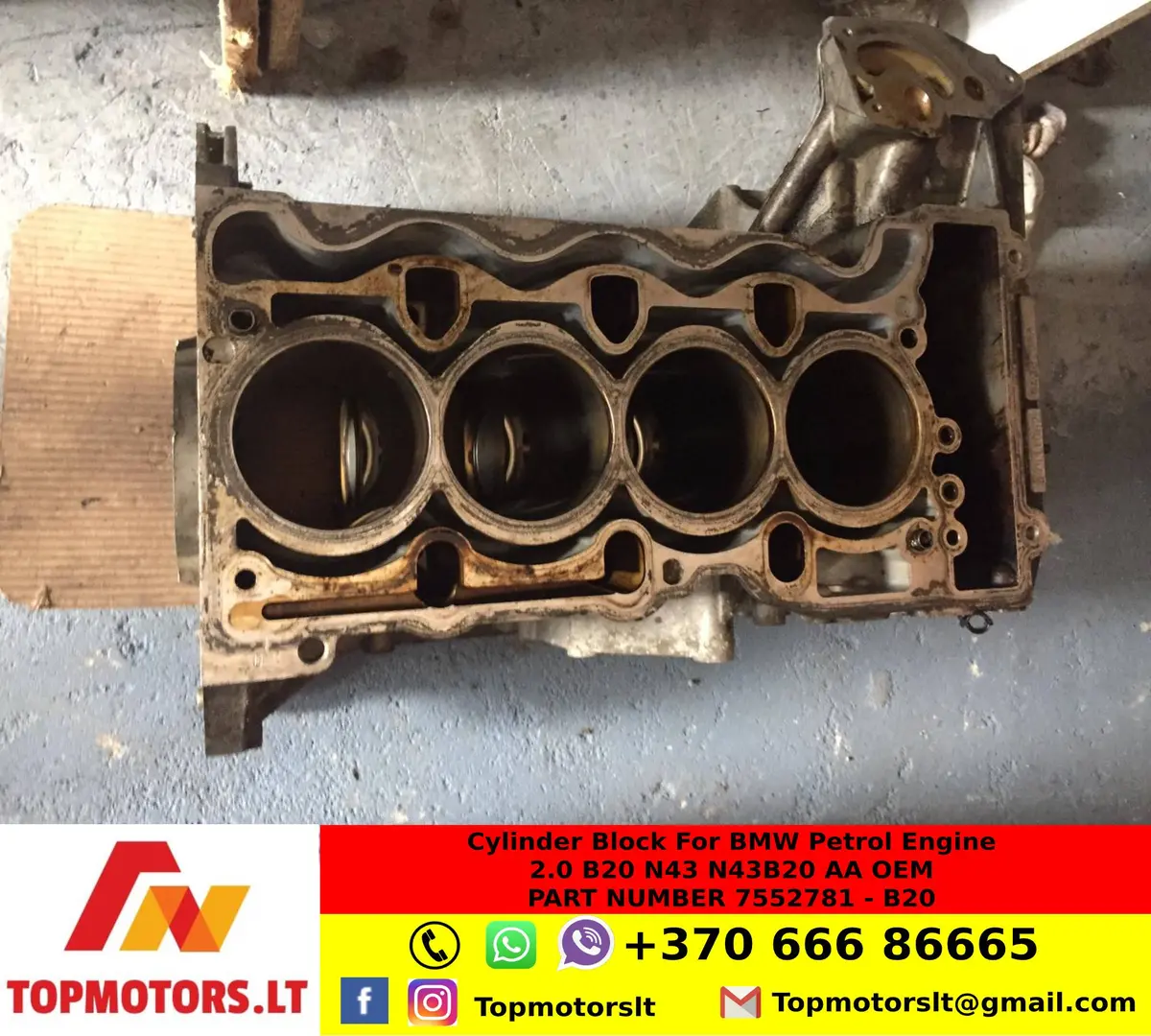 Copy Of Cylinder Block For Bmw - Petrol Engine 2 0 B20 N43 N43b20 Aa Oem Part Number 7552781 B20 2
