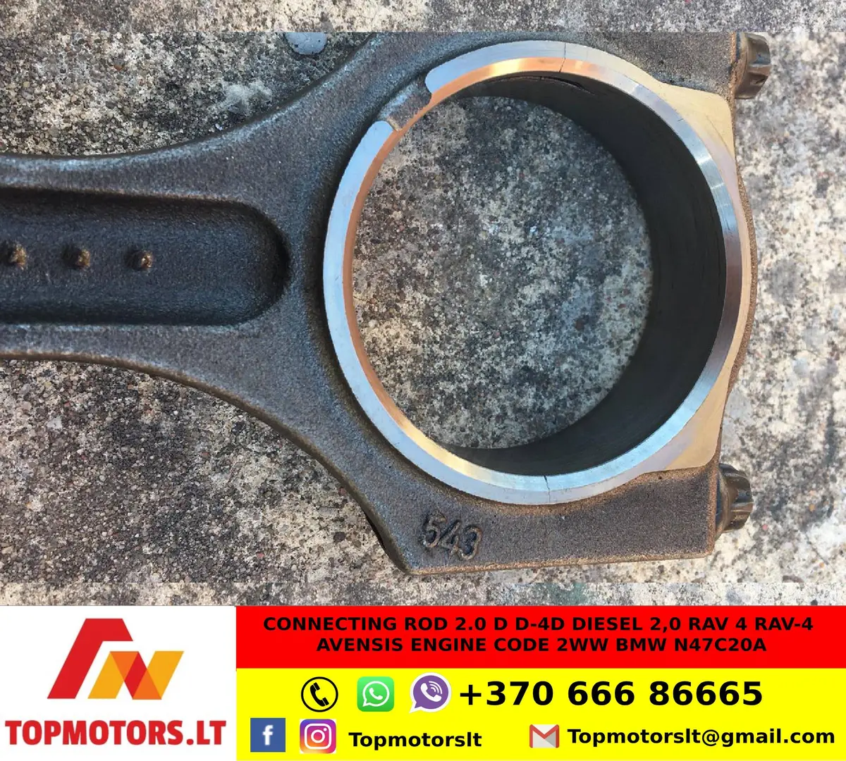 Connecting Rod 2.0 D D-4D Diesel 2,0 Rav 4 Rav-4 Avensis Engine Code 2Ww Bmw N47c20a 2