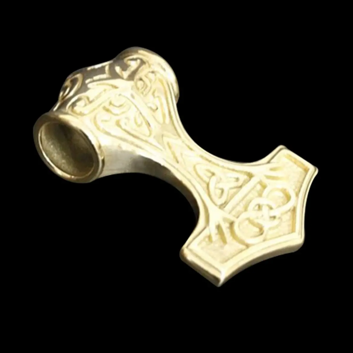 Gold Thor Hammer Pendant 1