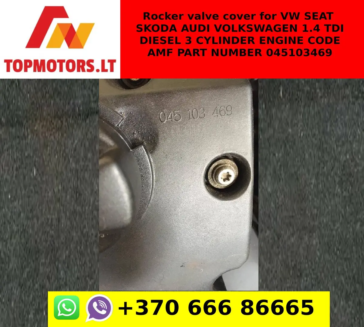 Rocker Valve Cover For Vw Seat Skoda Audi Volkswagen 1.4 Tdi Diesel 3 Cylinder Engine Code Amf Part Number 045103469 1