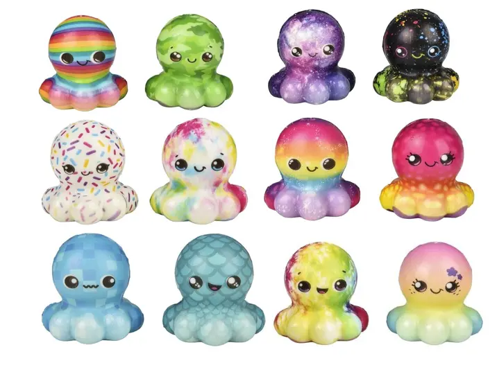 12 Pc Lot 2" Squish Octopus Assortment Toy ( Sold By The Piece Or Dozen) 1